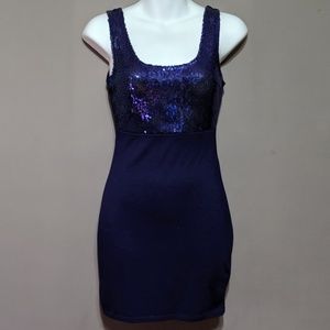 Blue sequin tank mini dress or shirt